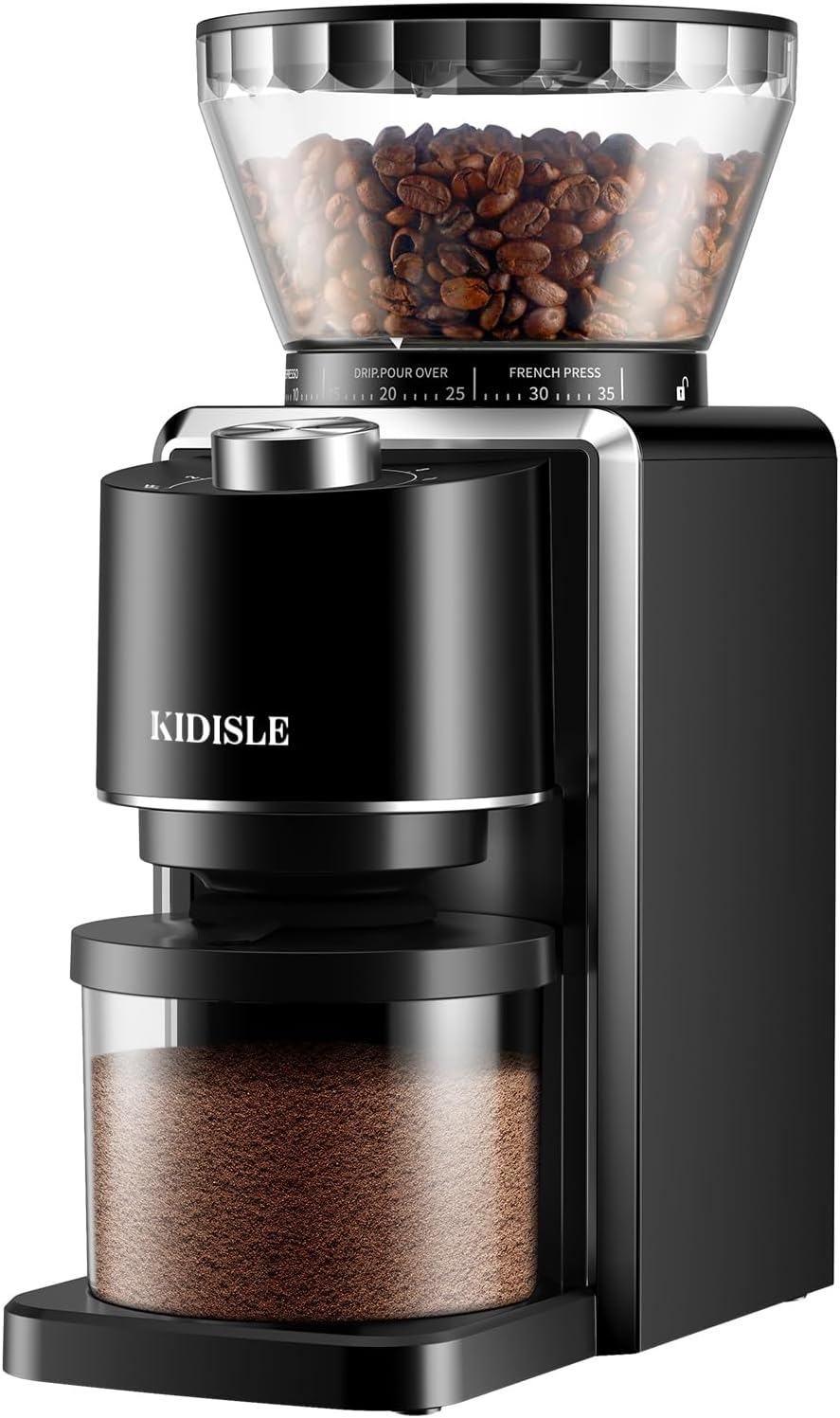 KIDISLE Conical Burr Coffee Grinder