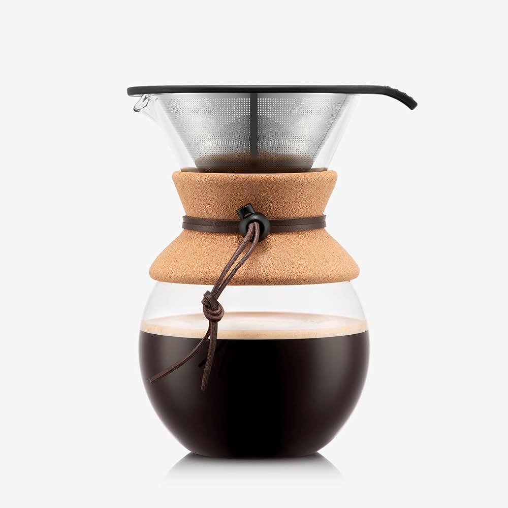 Bodum 34oz Pour Over Coffee Maker with stainless steel filter