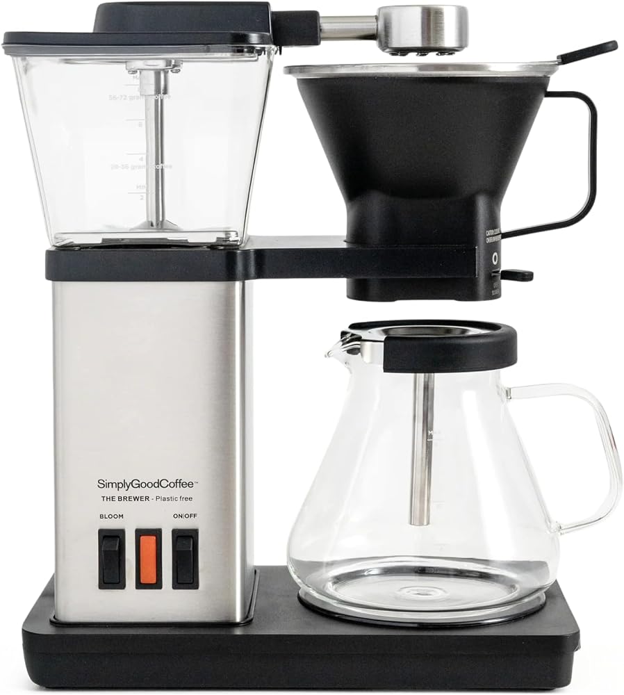 SimplyGoodCoffee THE BREWER Plastic-Free 8-Cup Drip Pour-Over Coffee Brewer