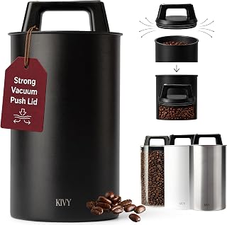 KIVY vacuum coffee canister with push lid