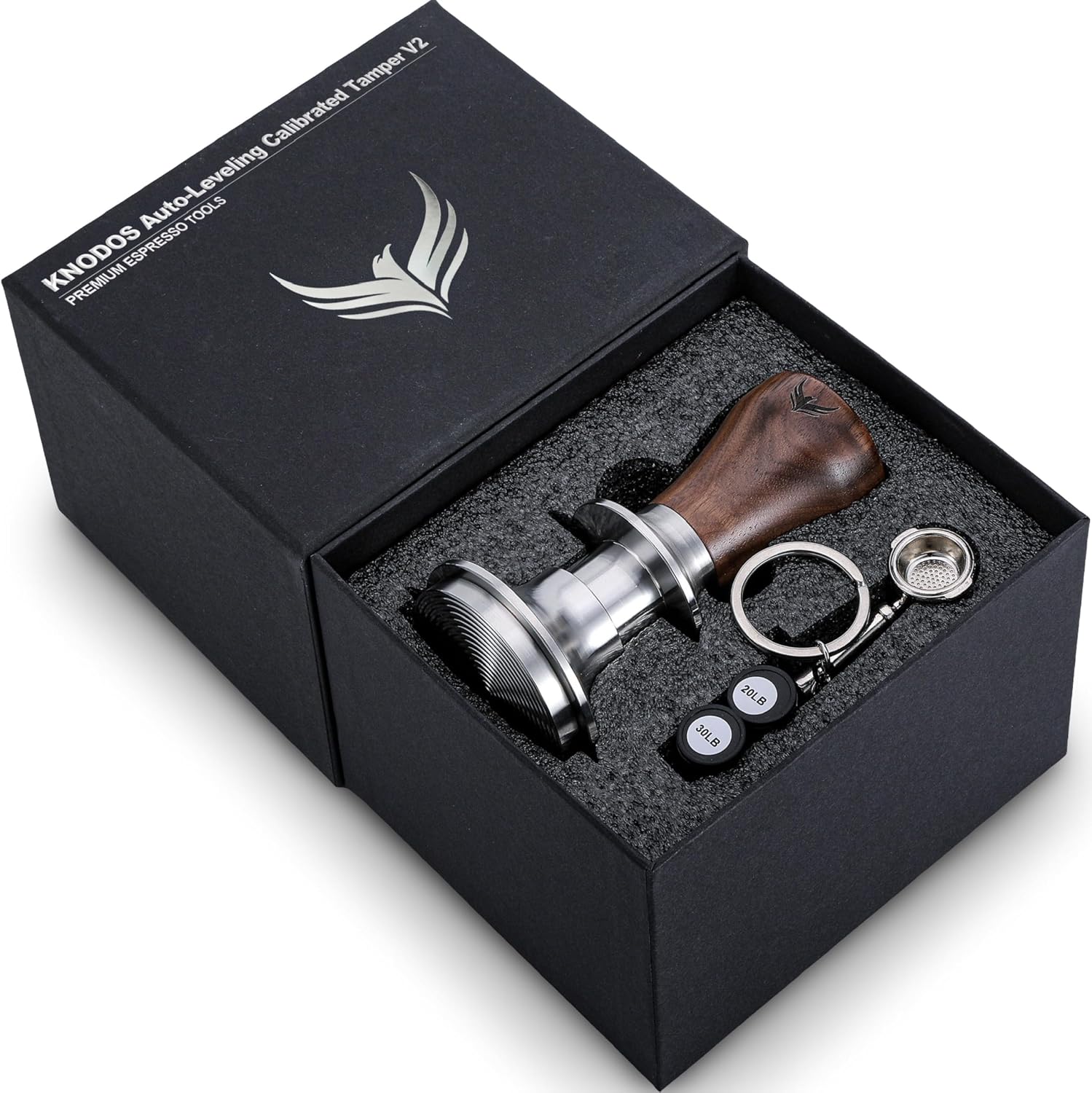 Calibrated Walnut Spring-Loaded Tamper (58 mm)